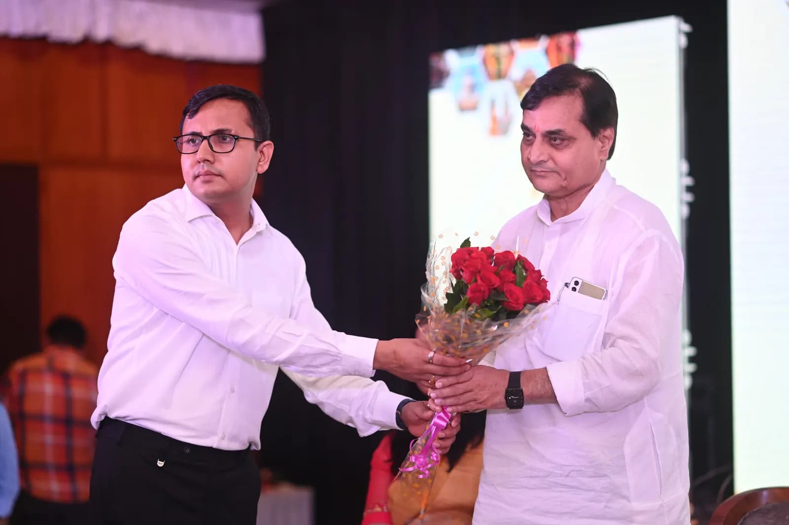 Welcoming a guest at the Bihar Chapter