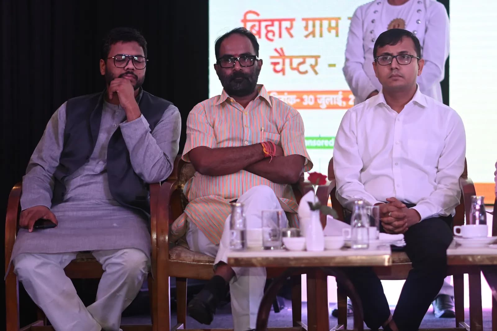With guests on the Bihar Chapter stage