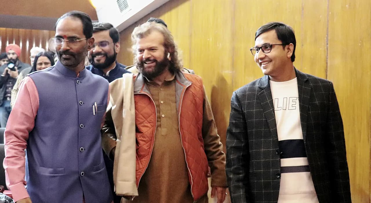With colleagues at an event